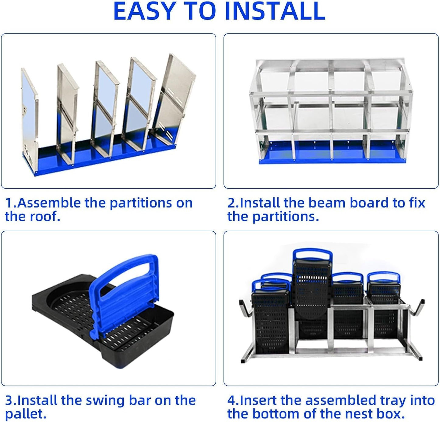 Chicken Nesting Box,8 Compartment Nesting Boxes for Laying Eggs with Legs,Wall Mount Poultry Roll Away Chicken Laying Boxes,Easy Egg Collection,Cleanable Pull Out Hen Roosting Boxes 8 Hole