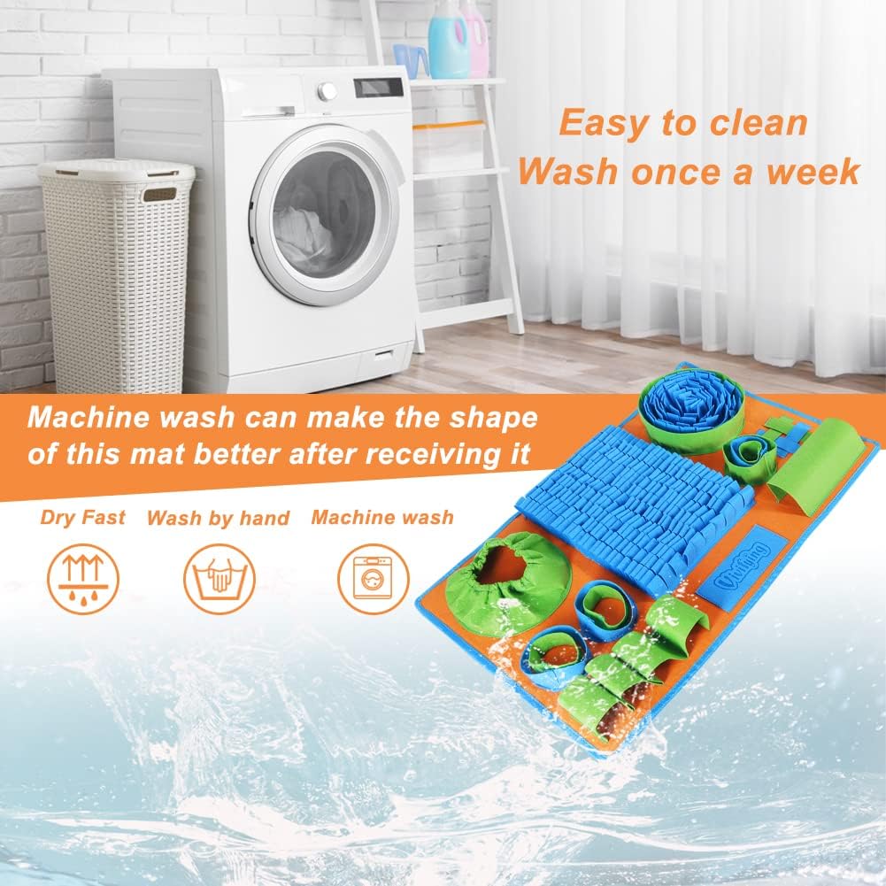 Vivifying Snuffle Mat for Dogs, Interactive Dog Puzzle Toy for Boredom and Mental Stimulation, Enrichment Feeding Game Sniff Mat Helps Slow Eating and Keep Busy