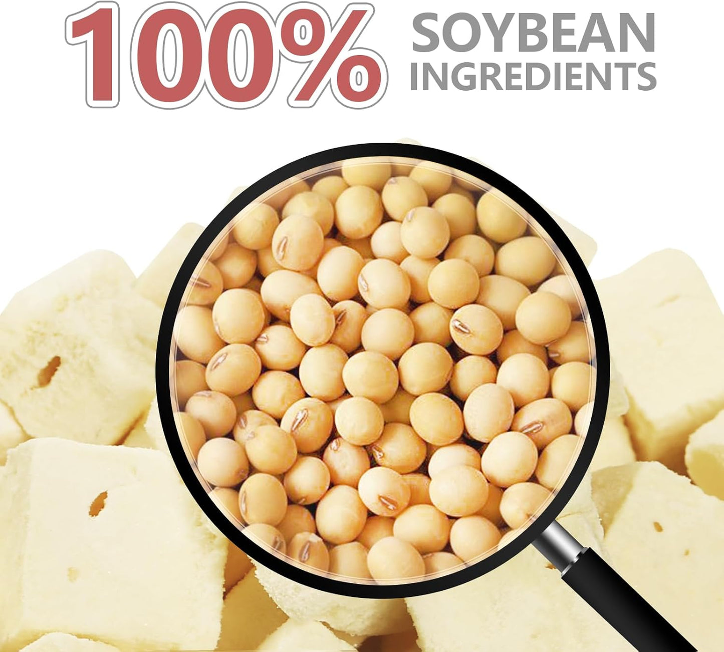 Abizoo Freeze Dried Tofu for Hamsters High Protein Low Fat & Balanced Minerals Grain Free Single Ingredient Natural Treats Enrichment Snacks for Rabbits, Guinea Pigs & Small Pets