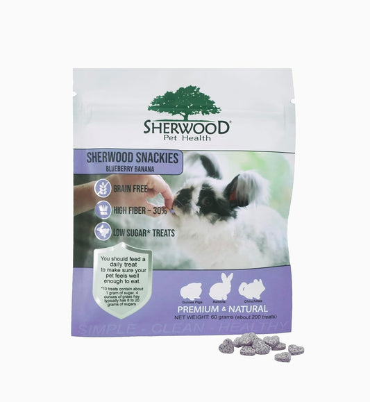 Sherwood Pet Health Snackies for Chinchillas, Rabbits & Guinea Pigs, Grain-Free, Real Fruit, Low Sugar and High in Fiber Treats in Multiple Flavors