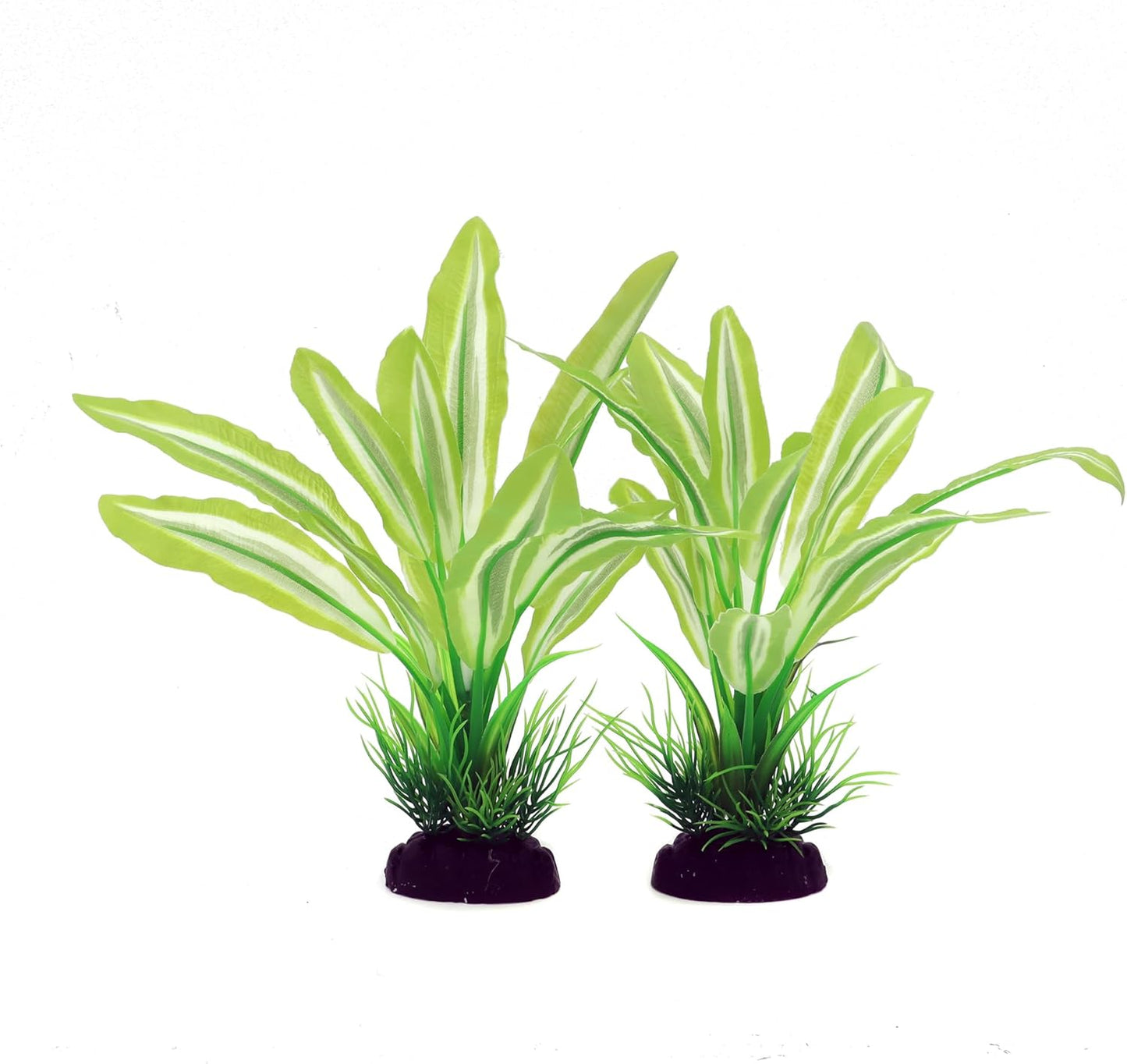 Silk Aquarium Plants for Betta Fish Tank, 2 Pcs 8 Inch Small Silk Aquarium Plant Aquatic Water Grass Decoration,Green-Yellow