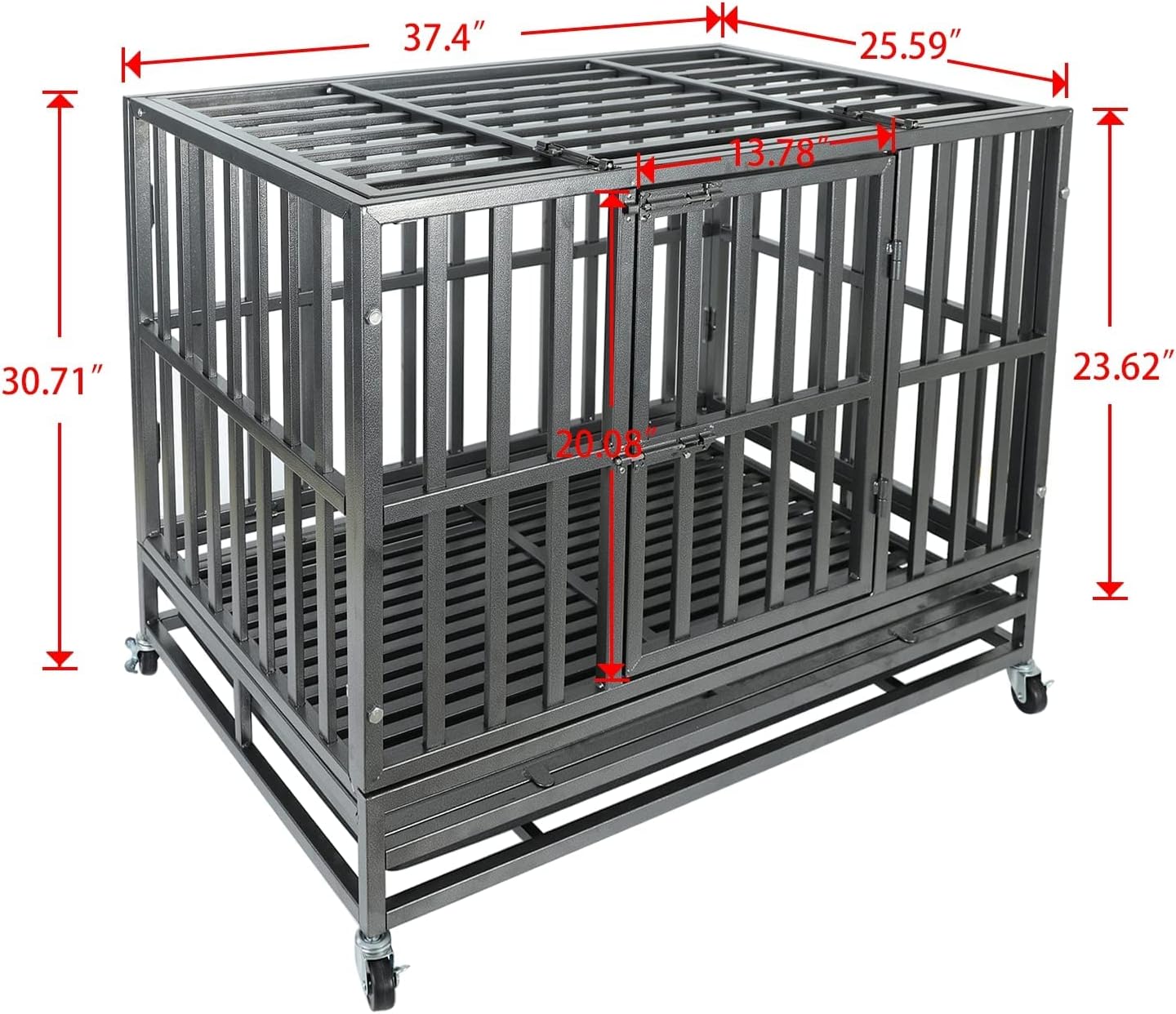 37Inch Heavy Duty Dog Cage Kennel Strong Metal Dog Cage