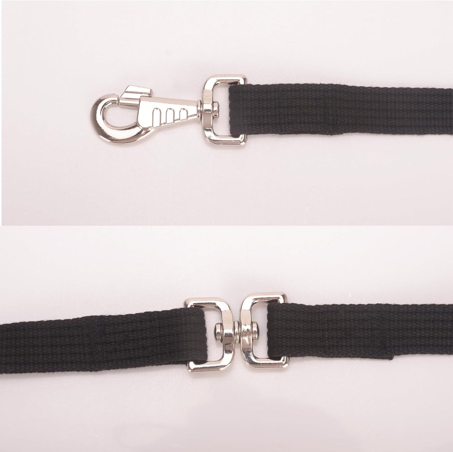 Cord Cotton Lunge Line with Rubber Stop,Equine Lunge Line for Horses with Swivel Bolt Snap,24 ft (Black, 24ft)