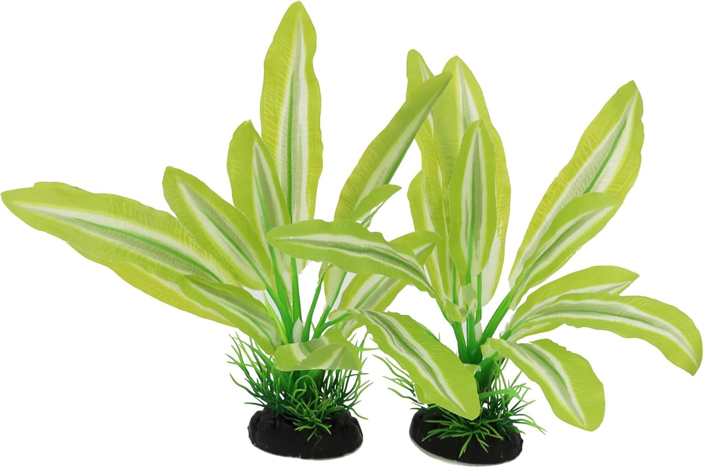 Silk Aquarium Plants for Betta Fish Tank, 2 Pcs 8 Inch Small Silk Aquarium Plant Aquatic Water Grass Decoration,Green-Yellow