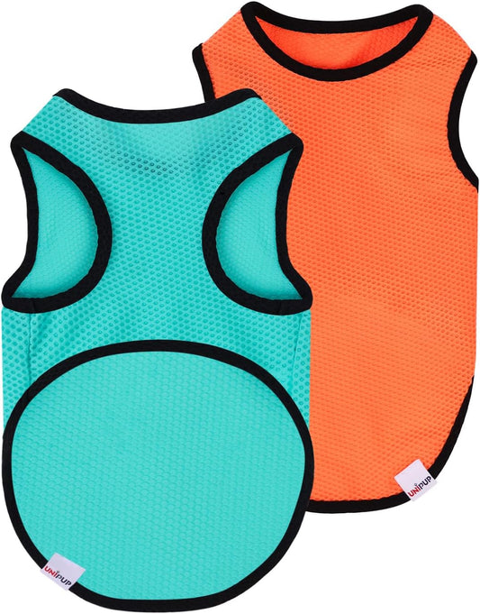 2 Pack Cooling Shirts for Dogs, Lightweight Mesh Breathable Dog Clothes for Medium Dogs Boy Girl,Sun-Protection Sleeveless Shirts for Dog&Cat Puppy Vest Pet Apparel - L