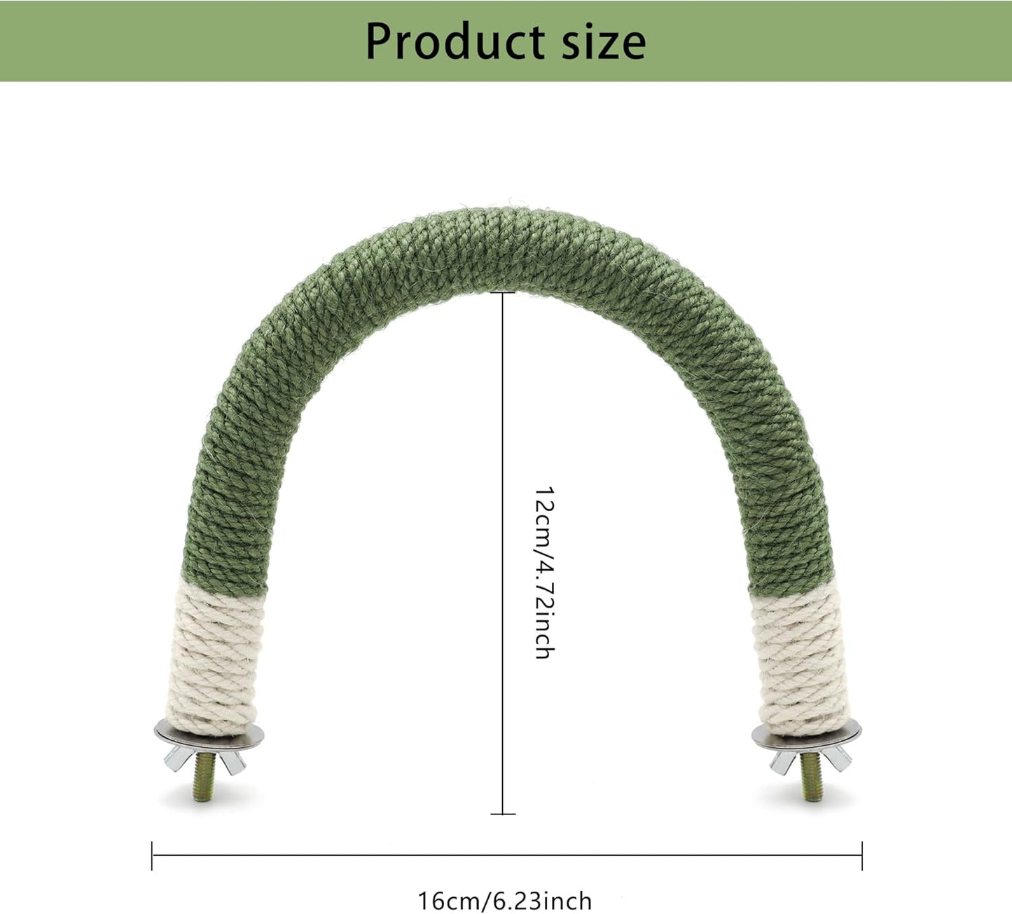 Bird Stand Perch U Shape Hemp Rope Green Wood Parrot Perches for Small Birds,Parakeets Macaw Cockatiels Conures Love Birds Finches,Bird Training Educational Stand Toys (Small,1 Pack)