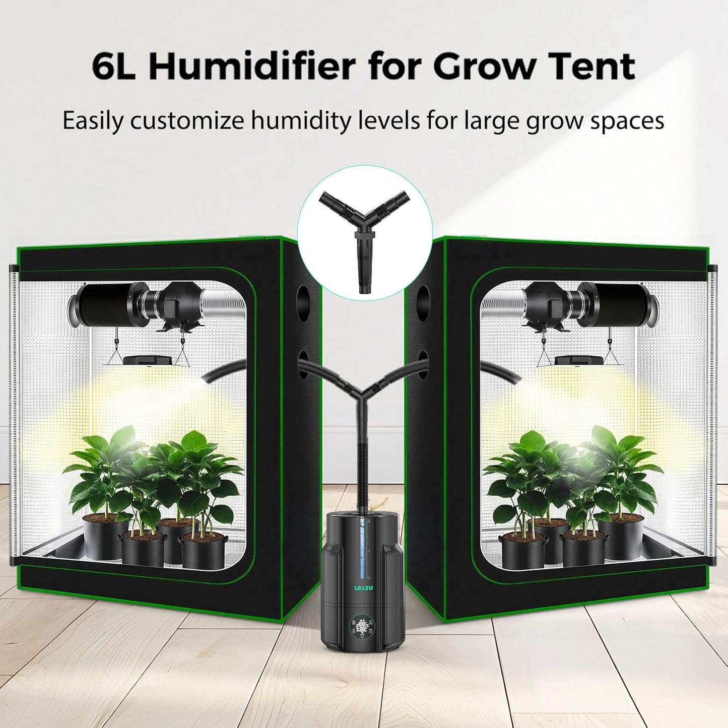 6L Humidifier for Plants, Reptile Mister System Foggers for Home Indoor, Smart Humidifier with Timer for Grow Tent, Mushroom, Houseplants, Reptile Tank and Accessories - 40H 22dB Remote Control
