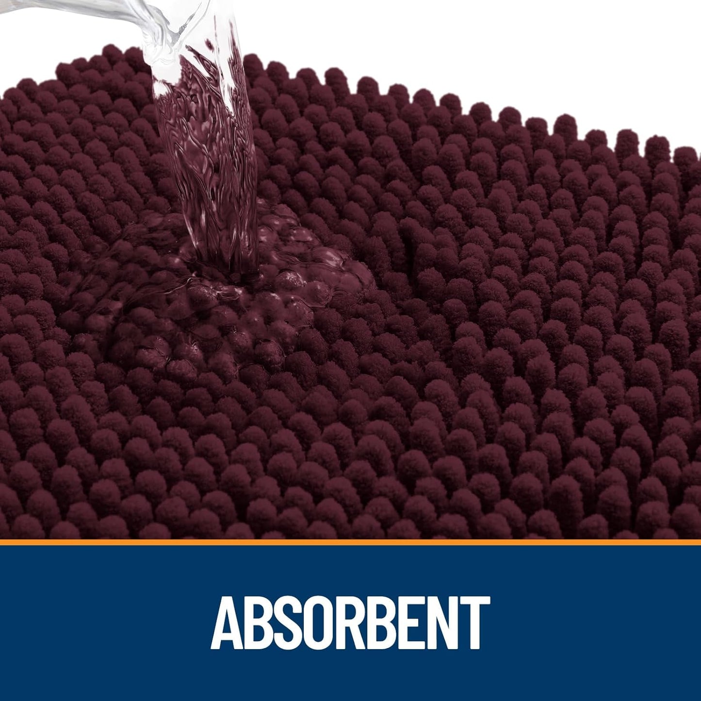 OLANLY Dog Door Mat for Muddy Paws 24x16, Absorbs Moisture and Dirt, Absorbent Non-Slip Washable Doormat, Quick Dry Chenille Mud Mat for Dogs, Entry Indoor Entryway Carpet for Inside Floor, Russet