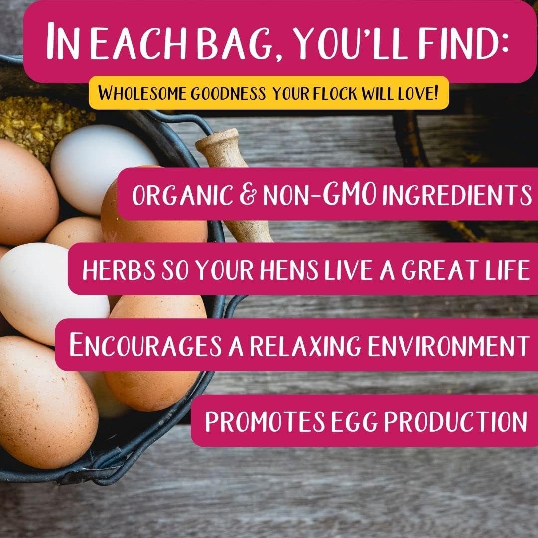 Pampered Chicken Mama Floral Nesting Herbs for Chickens (16 Ounces/1 Pound) | Relaxation Blend for Chick Brooder Box, Chicken Coop Bedding | Scent of Spring
