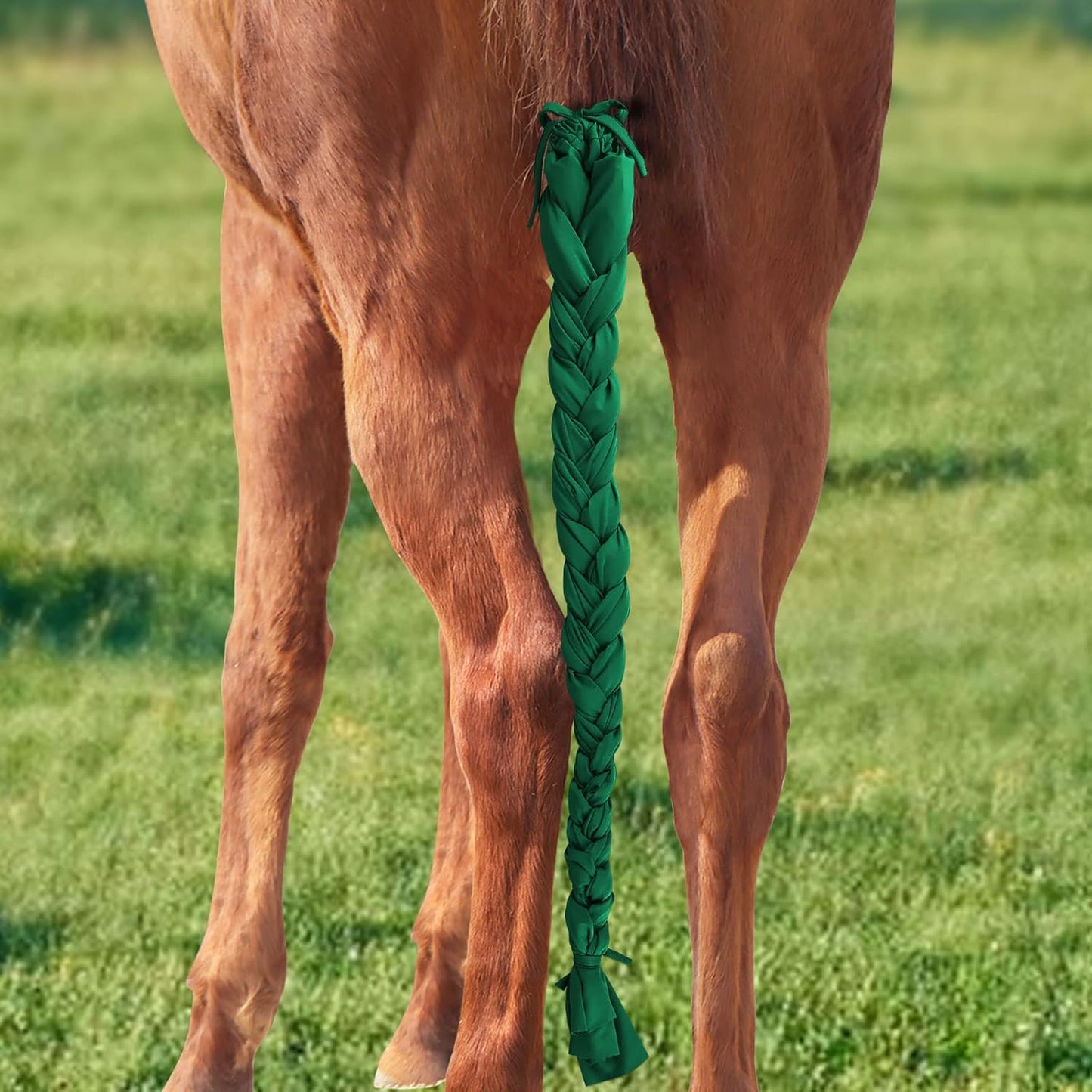 Harrison Howard 3 Tube Stretchy Fabrics Adjustable Closure Lightweight Horse Tail Bag for Horses Braid-in Tail Bag