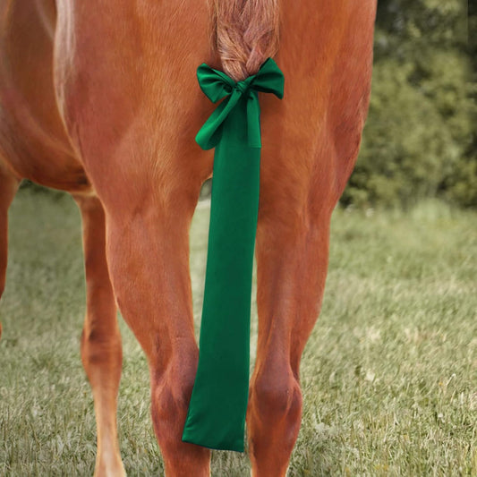 Harrison Howard Stretchy Tail Bag Breathable Horse Tail Guard Slip on Design Protect Horse Tail 2 Strand Closure Straps Keep Tail Clean & Protected 22" L Length Makes Grooming Easy-Deep Green