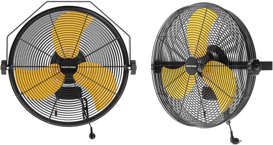 2PCS 18 Inch Wall Fan Pro Series - 4900 CFM 3 Speed High Velocity Industrial Wall Mount Fans for Commercial, Residential, Warehouse, Covered Patio, Shop, Garage, Barn, Gazebo UL Safety Listed