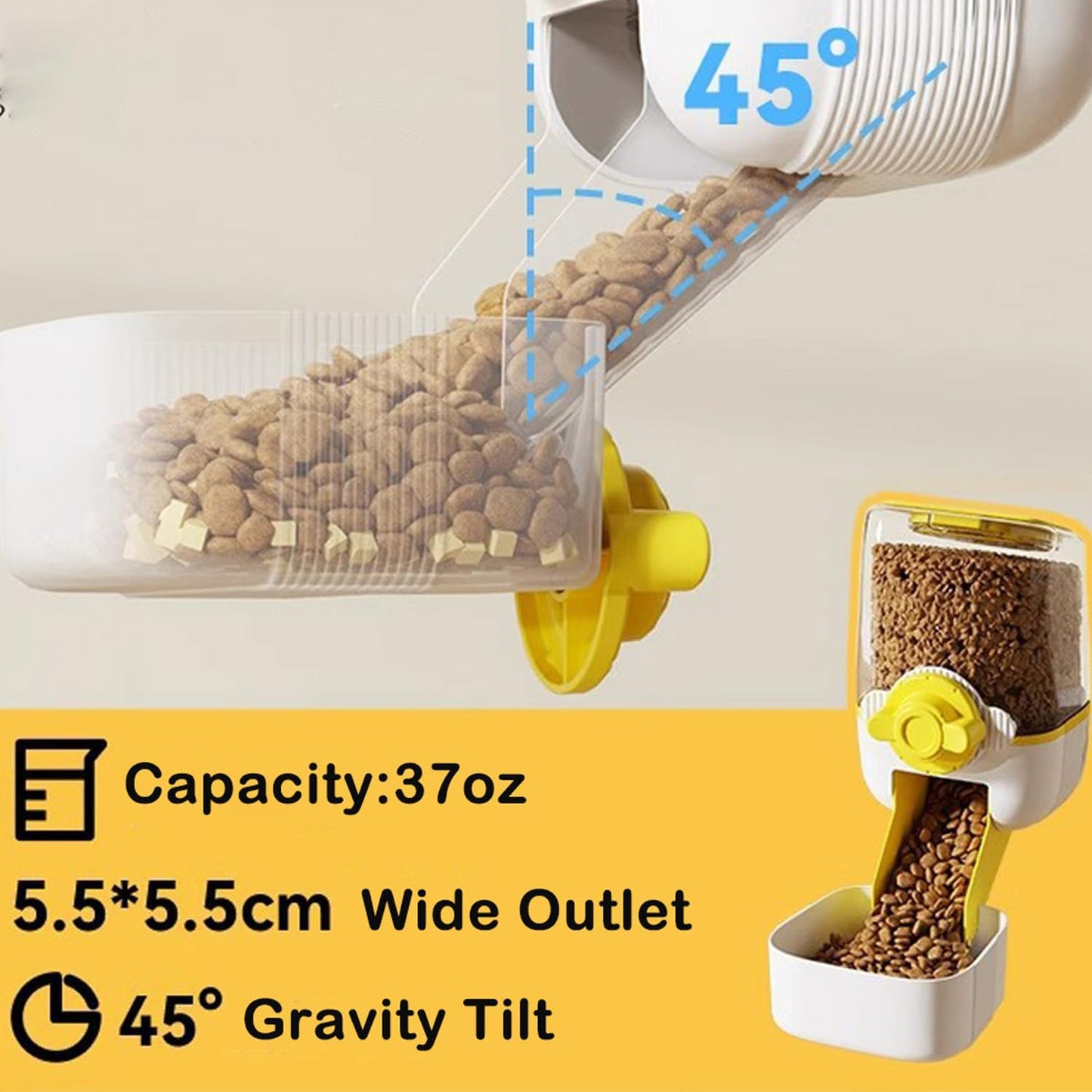 Pet Hanging Automatic Feeders Drinking Bowls,Gravity Rabbit Feeder and Water Set,Cage Cat Food Bowl Feeding Station for Puppy Kitten Chinchilla Hedgehog Guinea Pig Ferret (Green-Water)