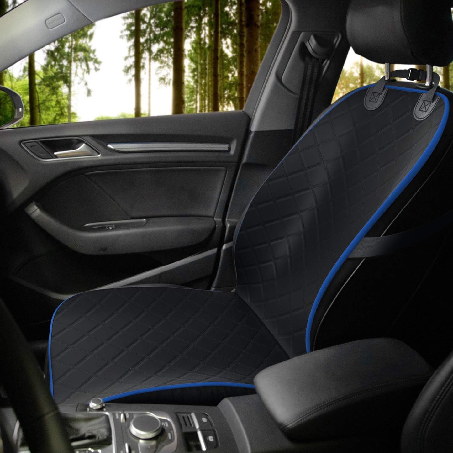 Active Pets Dog Car Seat Cover, Waterproof Front Seat Protector for SUV Truck Sedan, Pet Safety Travel Comfort System with Universal Fit, Blue