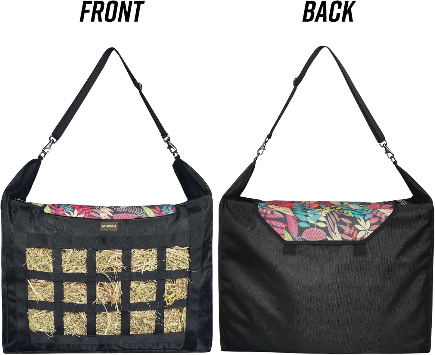 Hay Bag for Horses,Slow Feeder for Horse/Donkey/Goat, Premium 1680D Oxford Cloth,Easy to Fill and Hang with Extra Large Opening(Leaf)