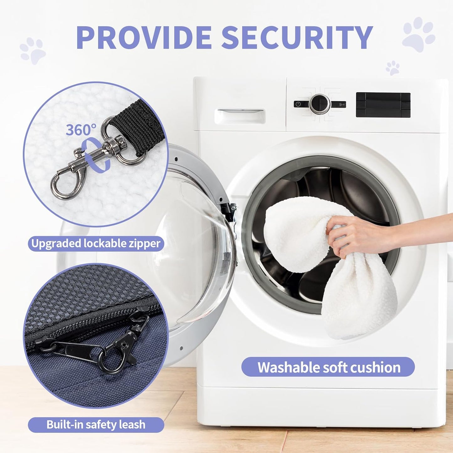 Petsfit Airline Approved Pet Carrier for Small Cats, 16.5x8.6x11 TSA Approved Carrier, with Removable Dual-Sided Padding (2-Way Placement) - Fits Under Most Airplane Seats, Escape Proof (Navy)