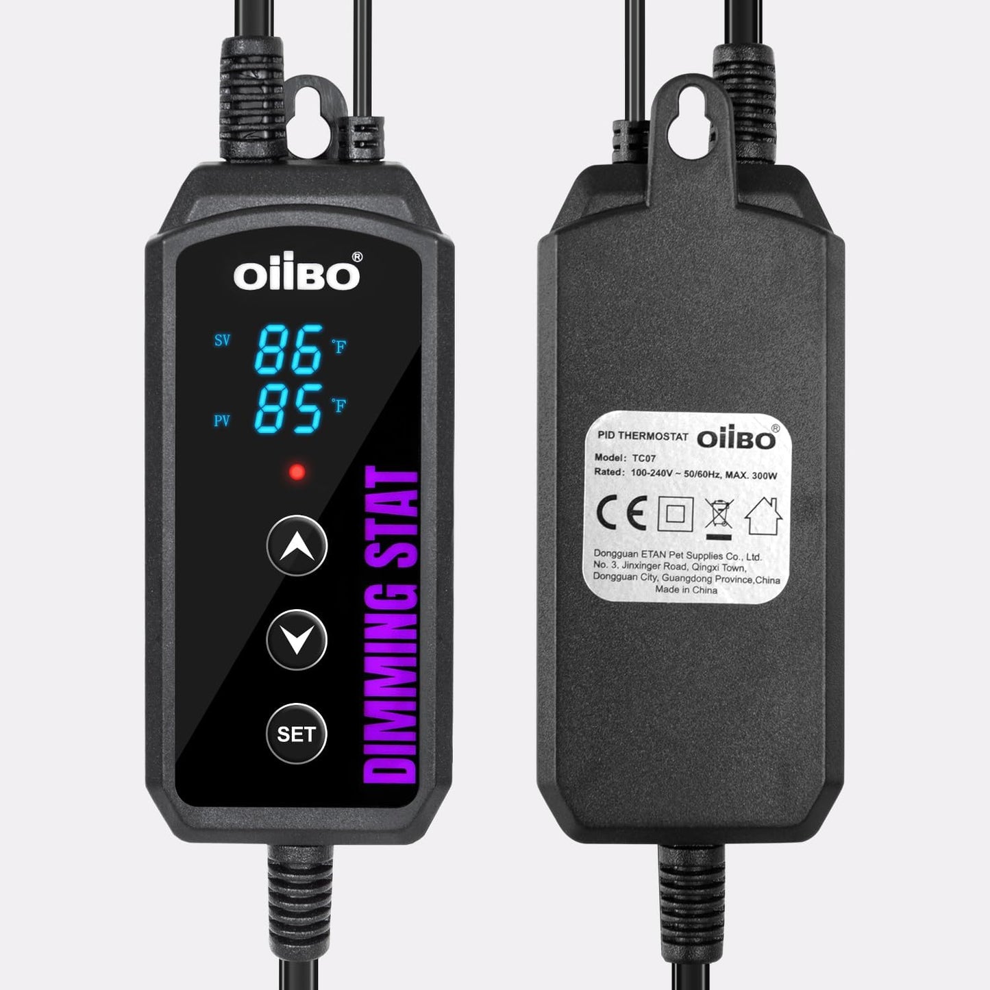 Oiibo Digital Heat Mat Thermostat, PID Reptile Heat Lamp Dimming Thermostat Heating Pad Temperature Controller for for Aquarium Reptiles and Seedling, Breeding, Hatching