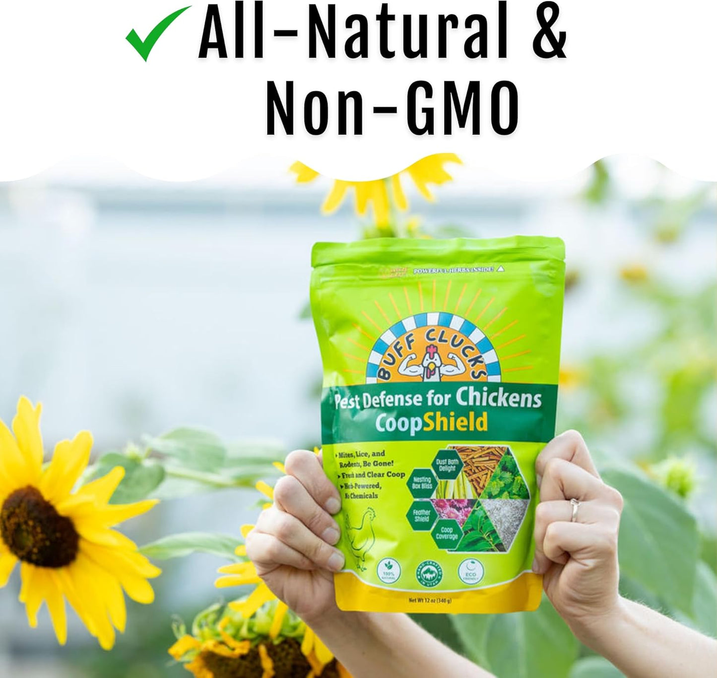 Dust Bath Herb Blend for Chickens - Keep Feathers Clean & Healthy - Food Grade, Natural Nesting Box Herbs for Bedding, Coop Floor, USA (12 oz)