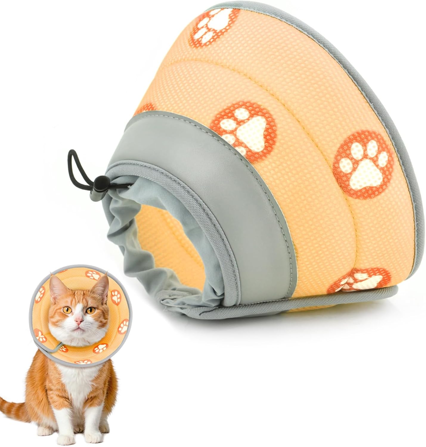 Cat Cone Collar Soft to Stop Licking After Surgery Cat Recovery Collar for Small Large Cats Adjustable Elizabethan Collar
