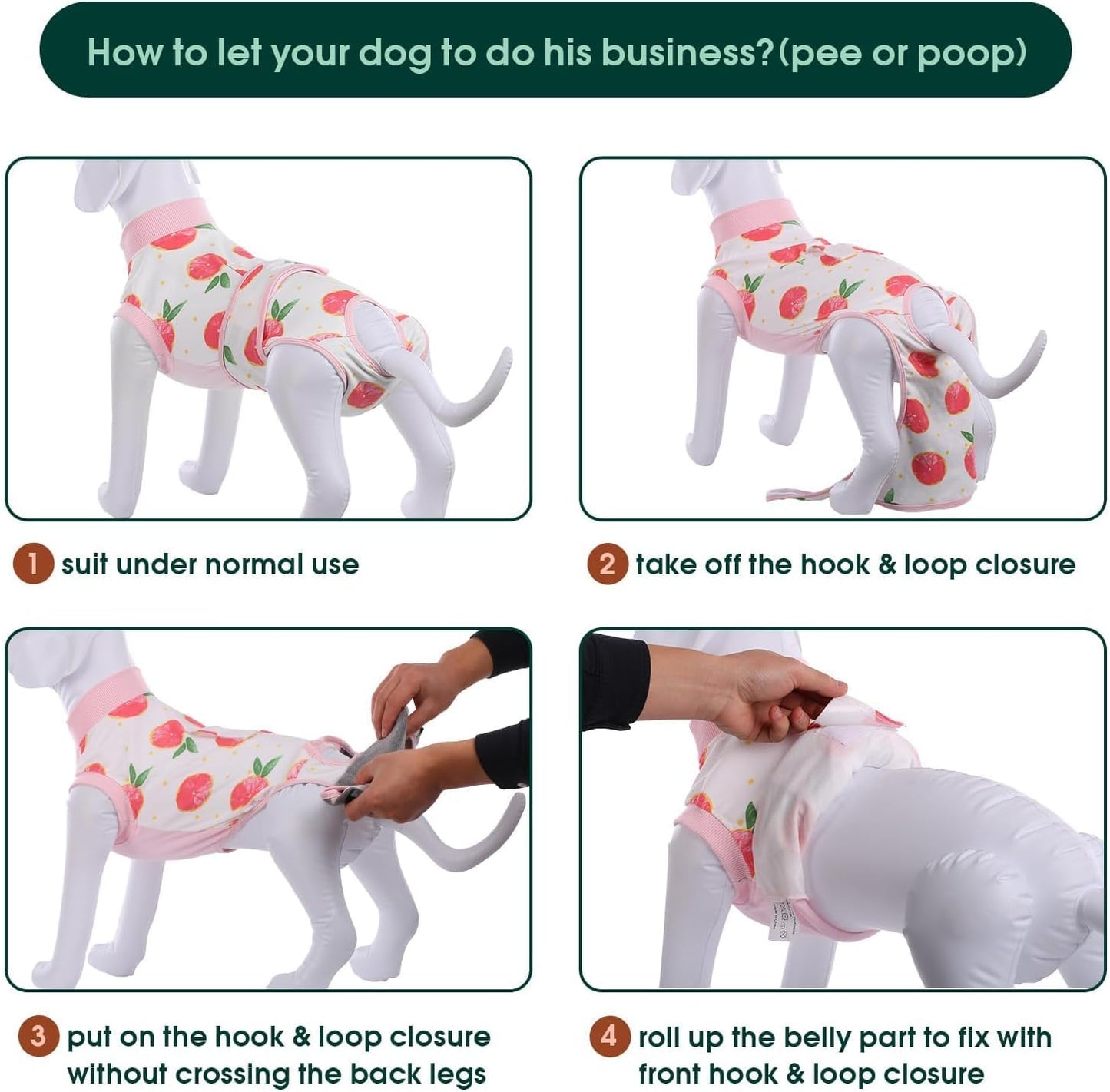 Kuoser Dog Onesie for Surgery Female, Surgical Onesie for Dogs, Female & Male Post-Op Wear, Recovery Suit for Dogs After Surgery Breathable Pet Surgery Suit, Pink XL