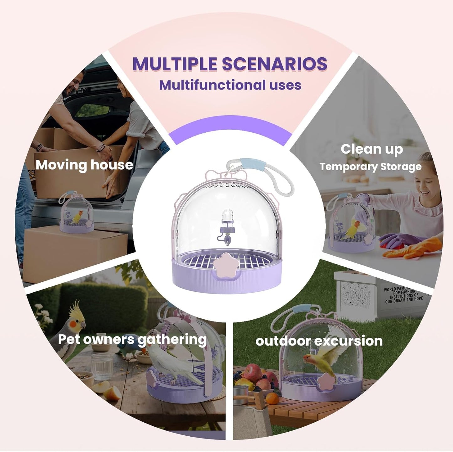 Birdcages,Carriers,Small Bird Travel Cage Carrier, Bird Carry Transport Bag,Small Animal Carrier, Travel Carry-Out Cage with Water Bottle (Yellow)