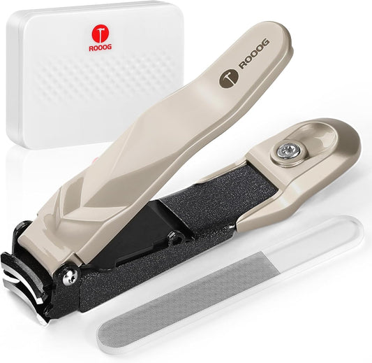 Nail Clippers for Men Women with Catcher,No Splash Ultra Sharp Professional Heavy Duty Nail Clipper,Adult Sturdy Fingernail Clipper & Toenail Clipper with Nano Nail File for Travel,Gifts