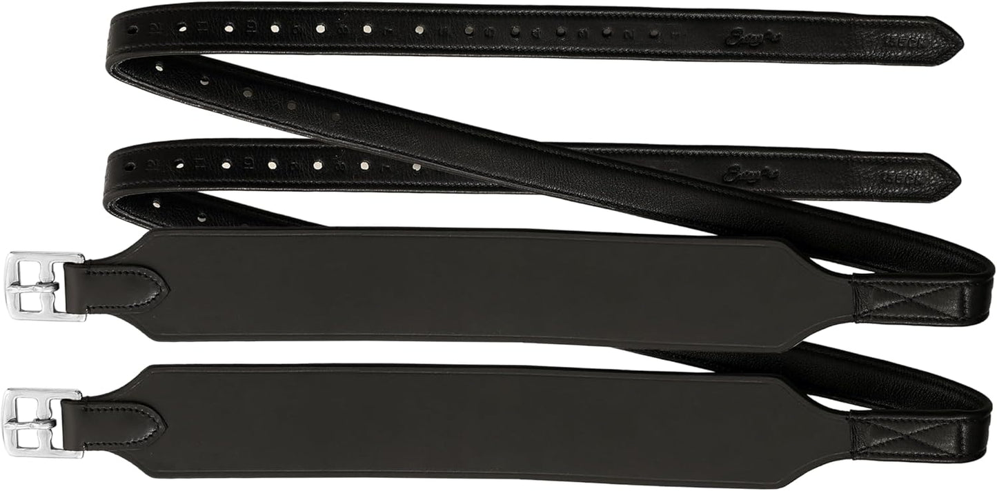 Exion Wide Stability Stirrup Leathers for English Saddles | Premium Cowhide Leather | Enhanced Leg Stability & Comfort | Sizes: 48" to 62"