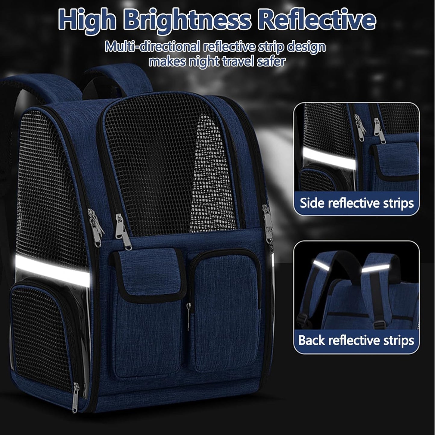 Pet Backpack, Airline Approved Dog Backpack, Cat Bag for Travel Hiking Bike Riding Walking Outdoor, Cat Backpack with Breathable Mesh(Pink)