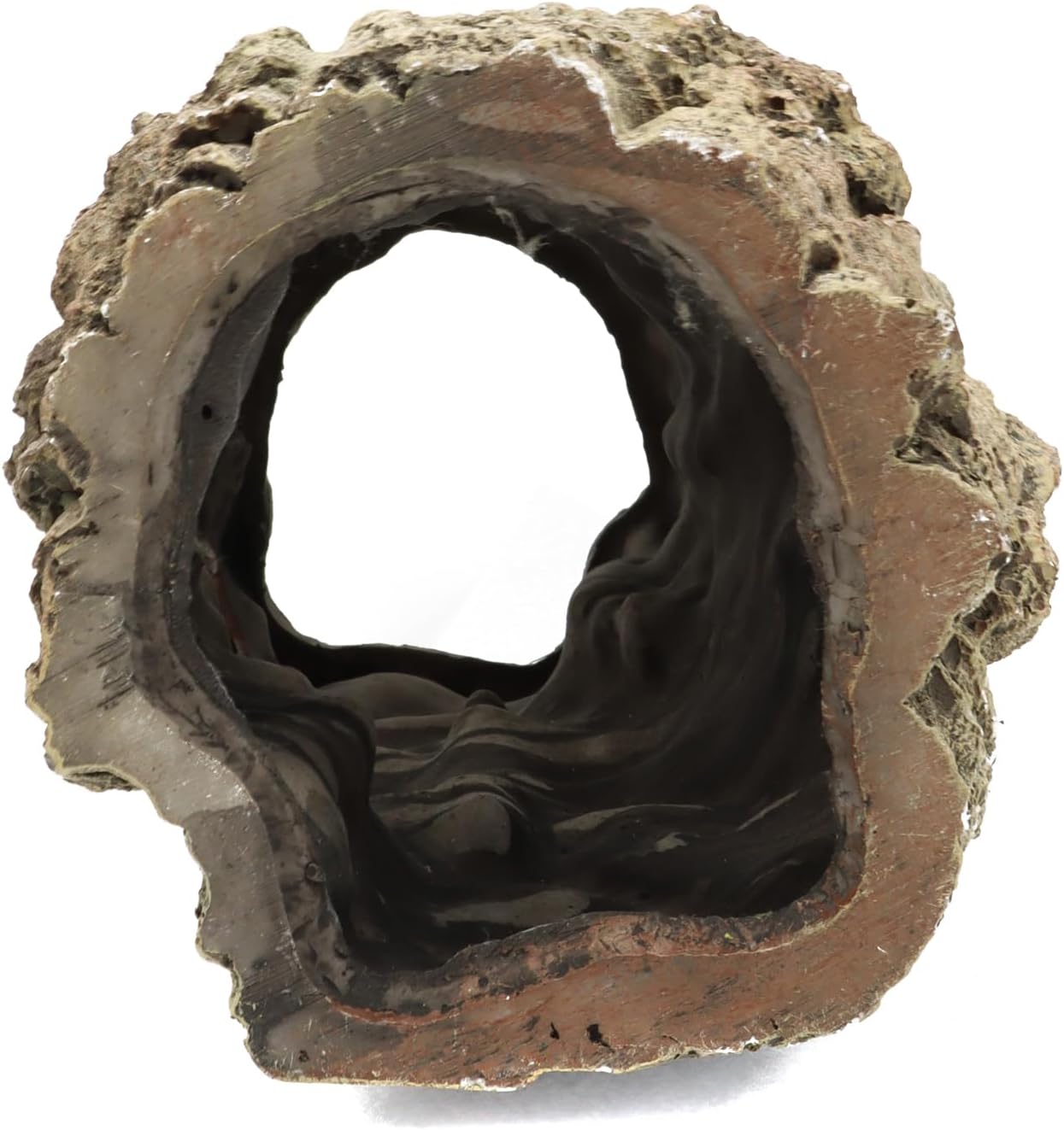 Reptile Terrarium Hideout Decor, Resin Wood Hide Decor for Reptiles, Fish, Amphibians, Small Animals (Large)