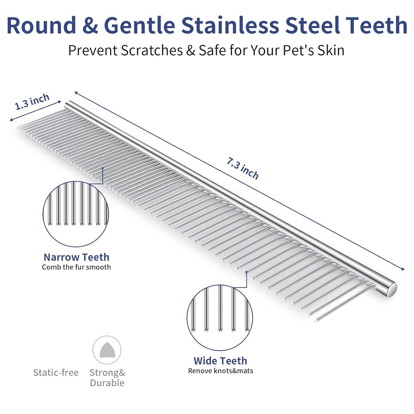 5 in 1 Dog Grooming Kit - Self-Cleaning Slicker Brush for Shedding Short Long Haired Dogs & Cats, Includes Pet Comb, Flea Comb, Bath Brush, Undercoat Rake - Complete Fur Care Set - Gray