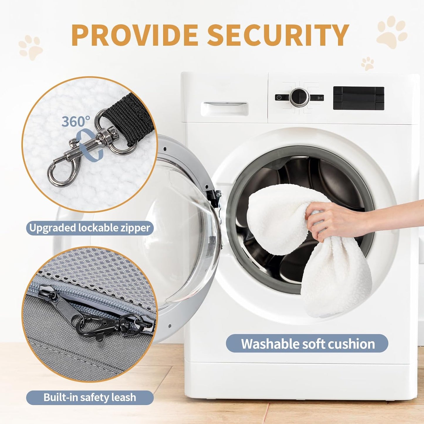 Petsfit Airline Approved Pet Carrier for Small Dogs & Cats, 19x9x12 TSA Approved Carrier, with Removable Dual-Sided Padding (2-Way Placement) - Fits Under Most Airplane Seats, Escape Proof (Gray)