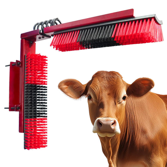 Livestock Scratch Brush With Spring Iron Holder,Animal Back Scratching Brush For Cow,Cattle,Sheep, Horses,Pigs,Massage Grooming Tool