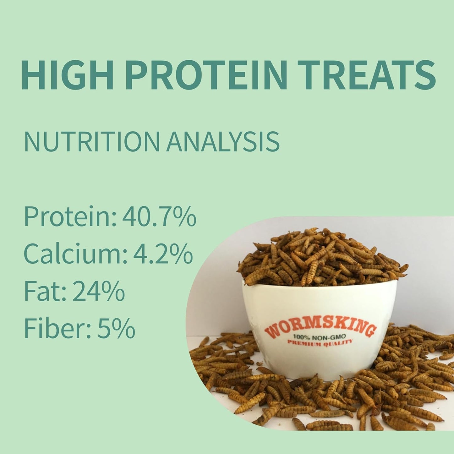 4LB Non-GMO Dried Black Soldier Fly Larvae, More Calcium Than Dried Mealworms, High Protein Chicken Feed, Poultry Treats