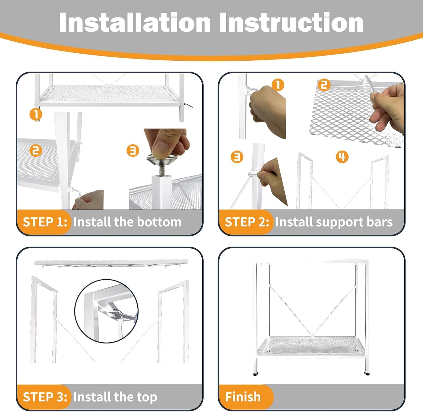 Fish Tank Stand: The Perfect 10 Gallon Metal Aquarium Stand Measuring 22.8" W x 10.6" D x 31.3" H to Fit Your Aquatic Display Needs. (10 Gallon-White)