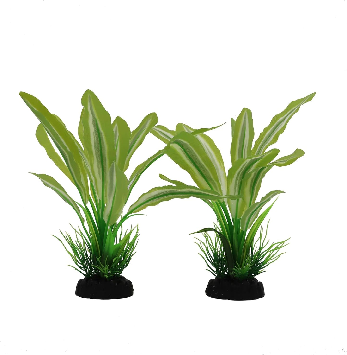 Silk Aquarium Plants for Betta Fish Tank, 2 Pcs 8 Inch Small Silk Aquarium Plant Aquatic Water Grass Decoration,Green-Yellow