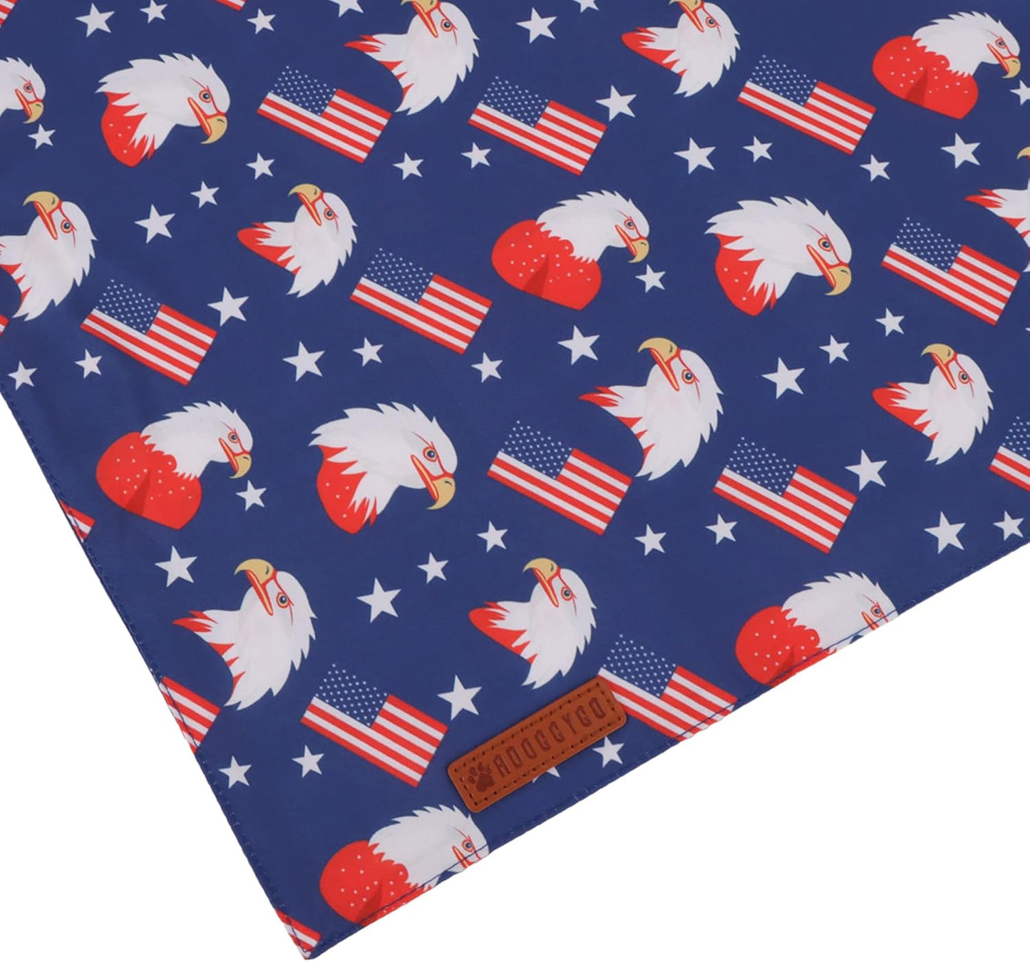 ADOGGYGO American Flag Dog Bandanas, Red Blue Patriotic Eagles USA Flag Scarf, Multi Size, 4th of July Bandana for Small Dogs Pets (Small)