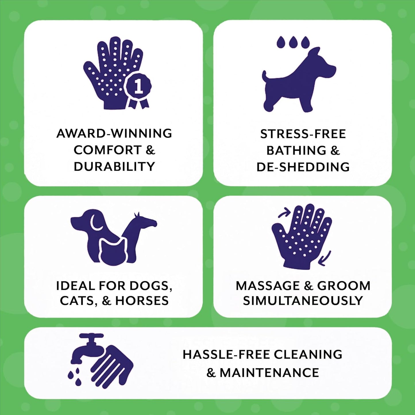 H HANDSON Pet Grooming Gloves - Patented #1 Ranked, Award Winning Shedding, Bathing, & Hair Remover Gloves - Gentle Brush for Cats, Dogs, and Horses (Grey, Small)
