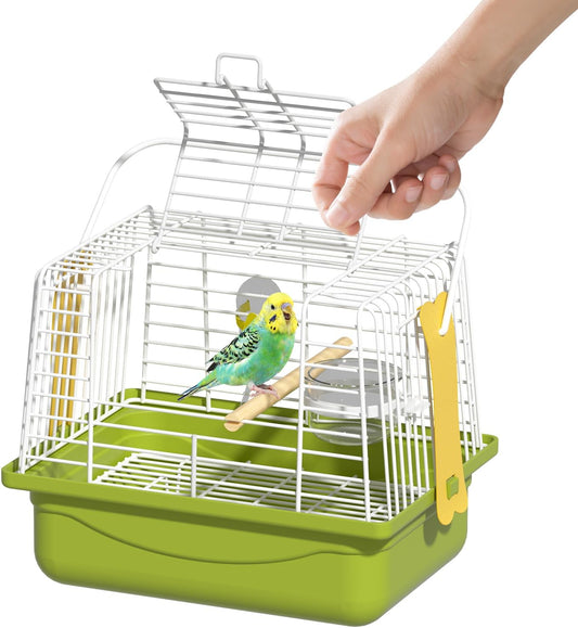 BAGHBPM Small Bird cage,Travel Cage for Birds and Small Animals, Parakeet cage,Bird Carrier Travel cage,Bird Travel cage, jaulas para pájaros,Green,(Size:S,M,L) (S)