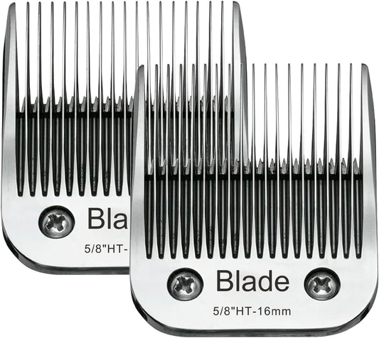 2PCS 5/8" HT Dog Grooming Replacement Blades Compatible with Andis Dog Clippers,Dog Clipper Blades Compatible with Wahl KM-10 Series Clippers, Oster A5,Size-5/8-Inch 16mm Cut Length