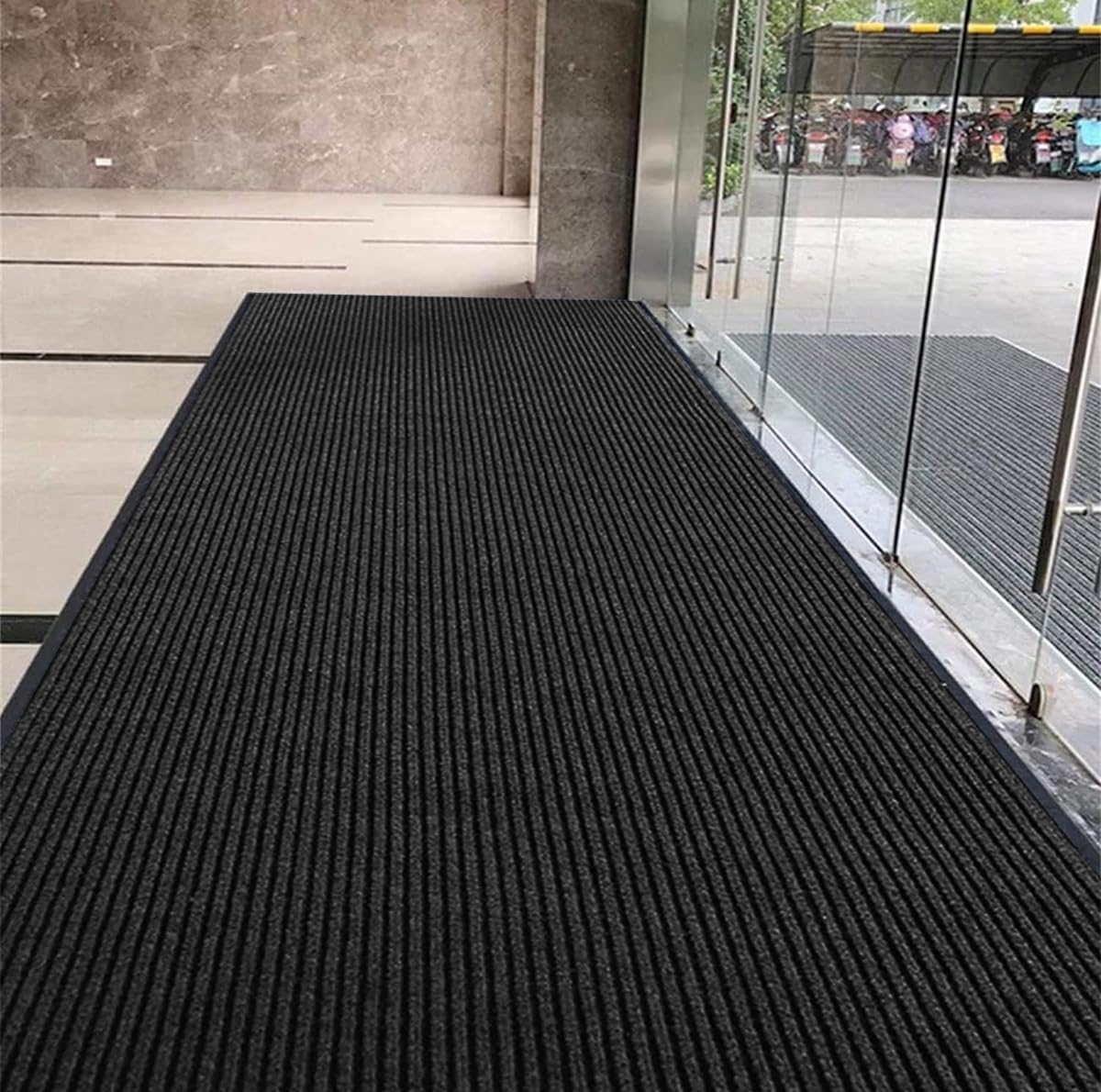 Door Floor Mat Commercial Grade Large Size 3' x 5'Heavy Duty Tough Entry Collection Slip Skid Entrance Mat with Rubber Backing Low Profile and Easy to Clean Indoor Outdoor Rug