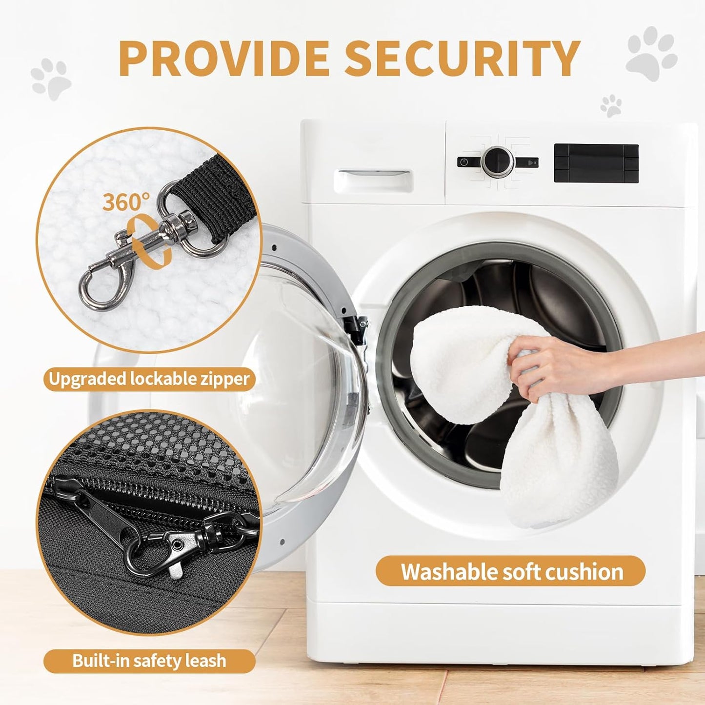 Petsfit Airline Approved Pet Carrier for Small Cats, 16.5x8.6x11 TSA Approved Carrier, with Removable Dual-Sided Padding (2-Way Placement) - Fits Under Most Airplane Seats, Escape Proof (Black)