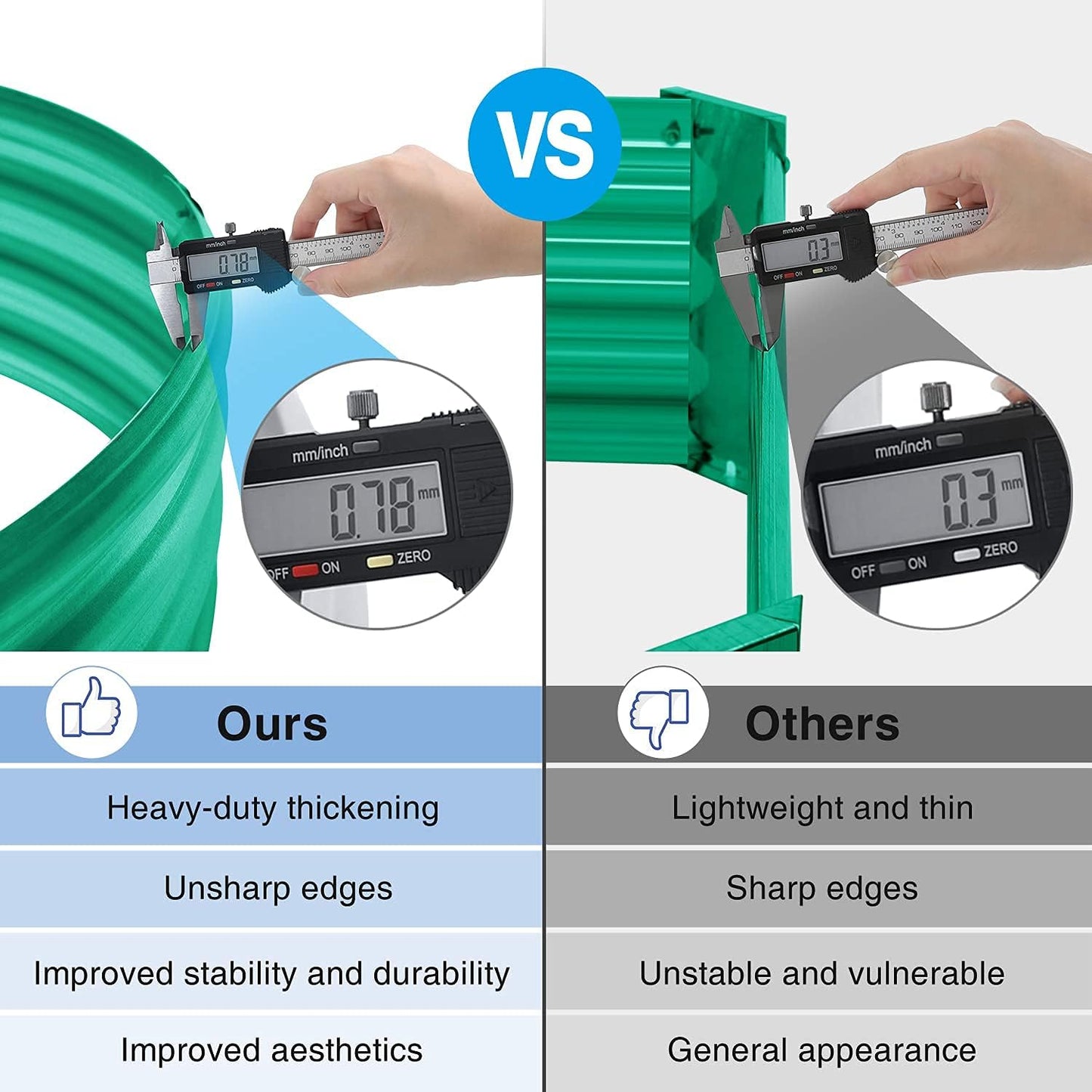 Land Guard Green Raised Bed, 6×3 ft Elevated Planter Box, Raised Beds for Gardening Vegetables(Green)…