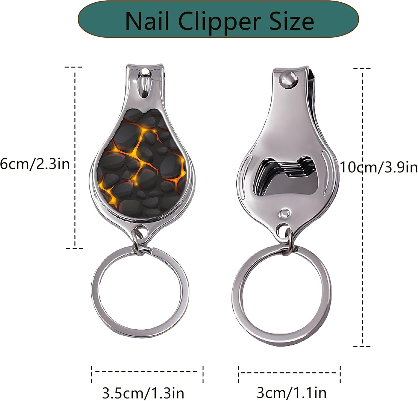 Nail Clippers with Key Chain Cute Stainless Steel Nail Cutter with File Professional Toenail Clipper for Men Multifunction Toenail Clipper 2 Pack Nique Cutter for Adult(Black Marble)