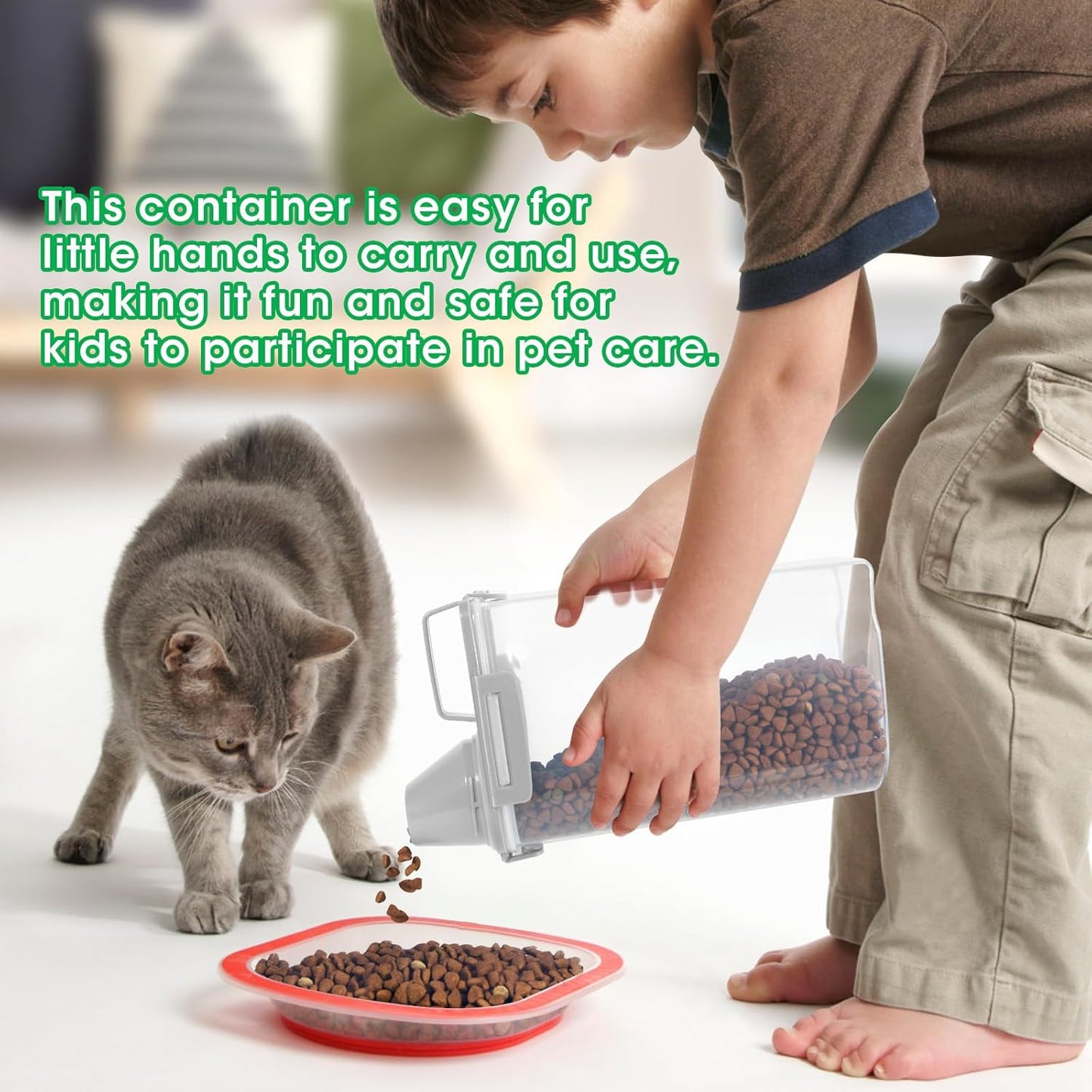 TBMax Rice Container 2 Pack 5 Lbs, Small Pet Dog Cat Food Container Dispenser, Kitchen Cereal Storage Container with Cup, Perfect for Daily Use, Travel, and Portion Control