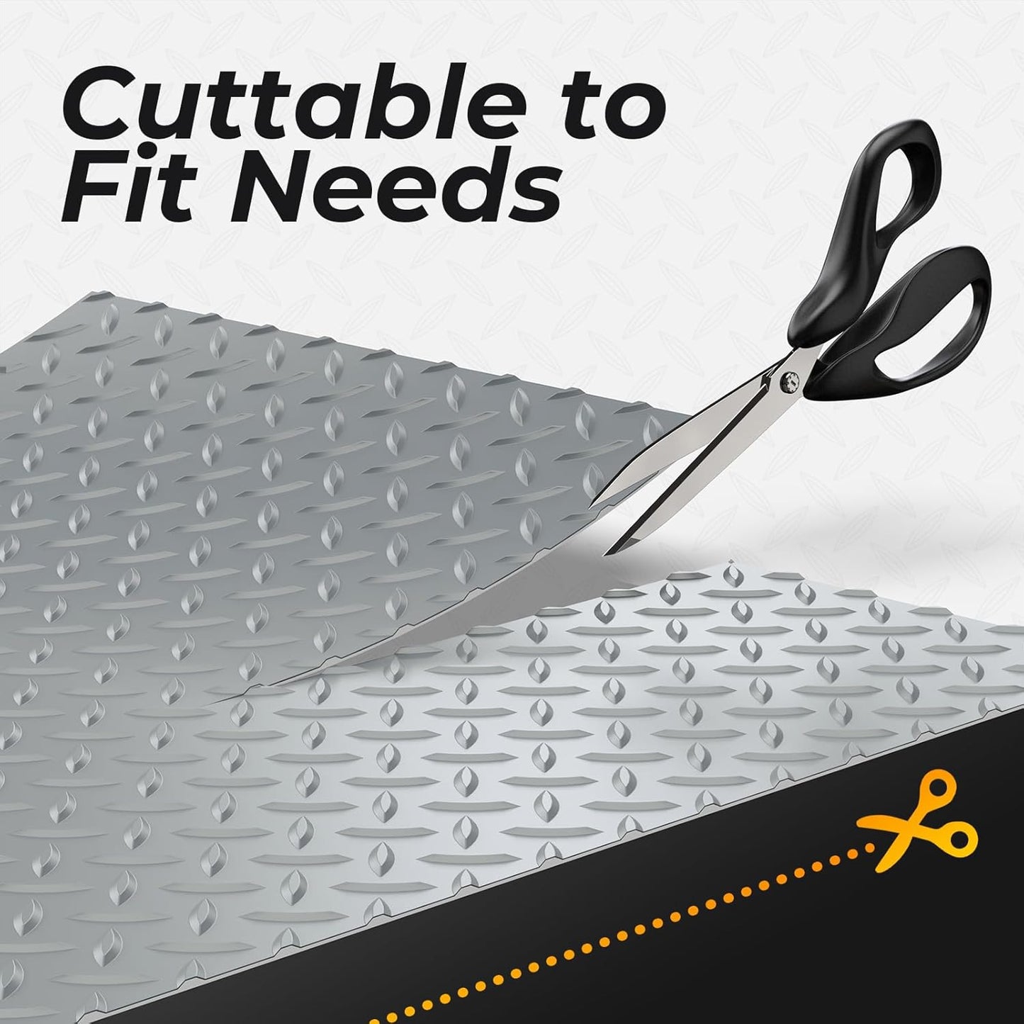 7.8 x 22 FT Garage Floor Mat, 2.8mm Thickness Diamond Plate Vinyl Garage Flooring Roll for Under Car, Large Size 172 SQFT for Large SUVs, MPV, Pickup Truck, RV, Light Grey