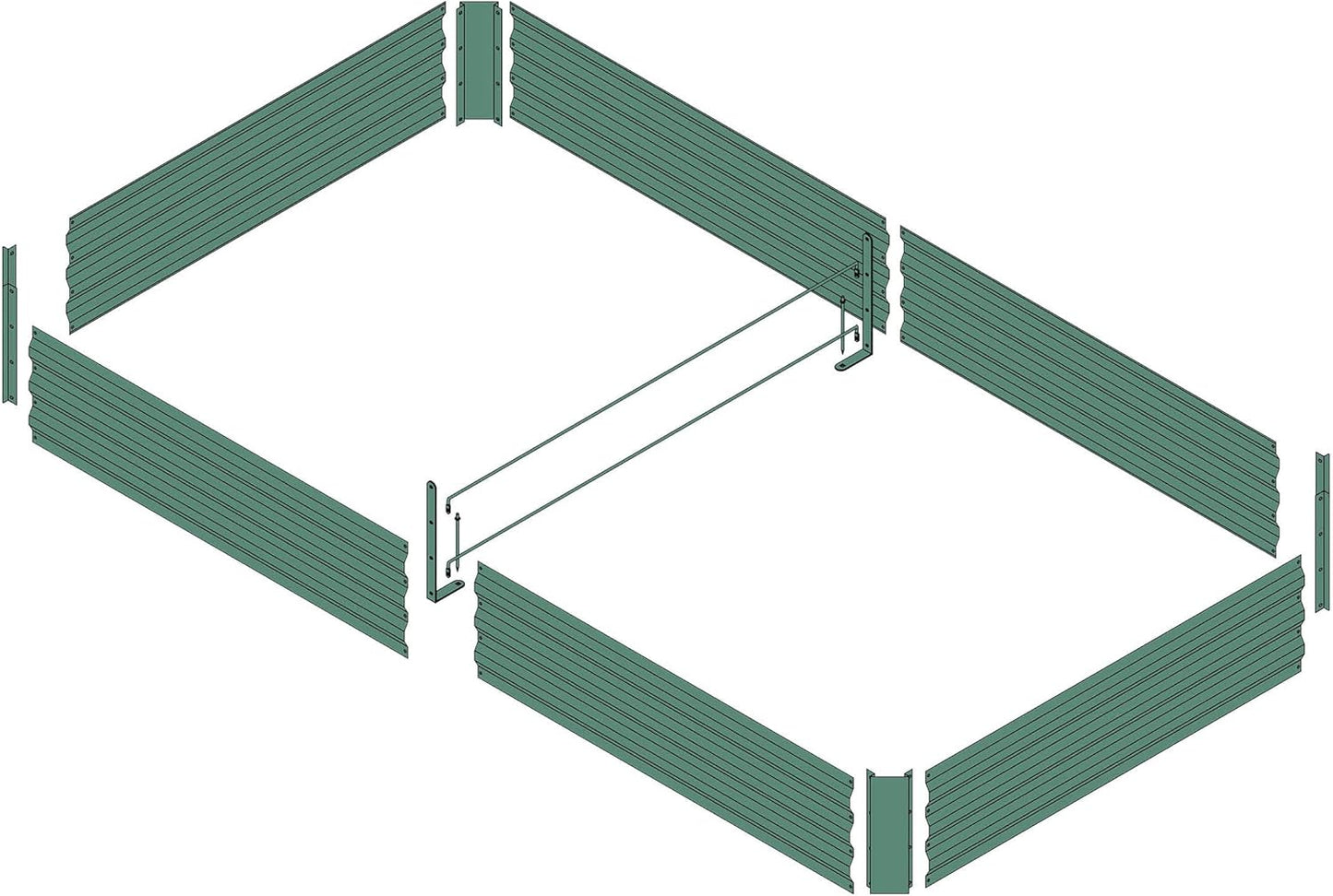 8x4x1ft Metal Raised Garden Bed Kit,Galvanized Garden Bed Box for Vegetables, Flowers, Herbs, and Succulents,240 Gallon Capacity - Green