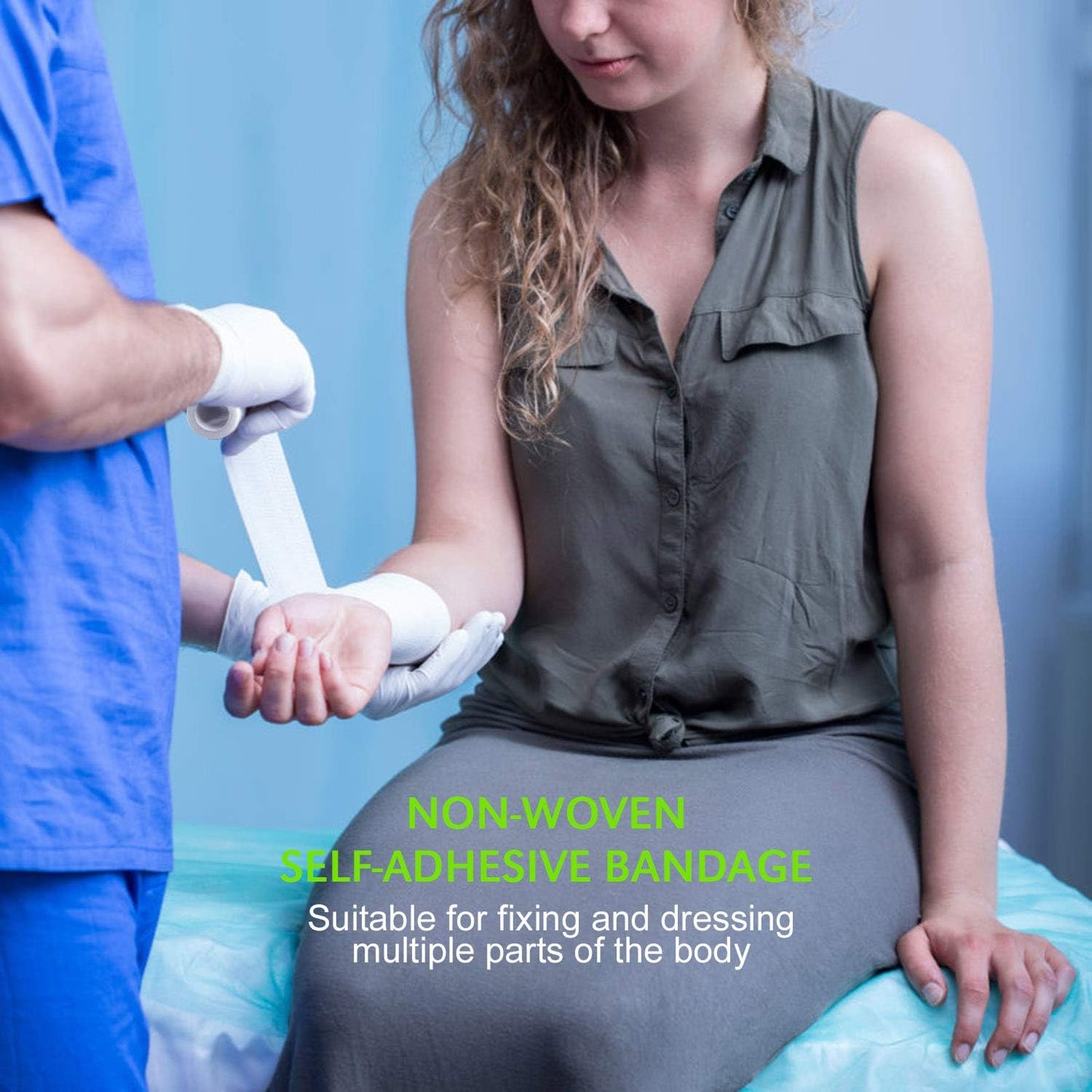 TOBWOLF 12PCS Self Adhering Bandage, 3" x5yd / 7.5cmx4.5m Cohesive Elastic Bandage Wrap Gauze Roll, Breathable Sports Tape, Medical Wrap for Wrist Ankle Knee Leg Sprains Swelling - White