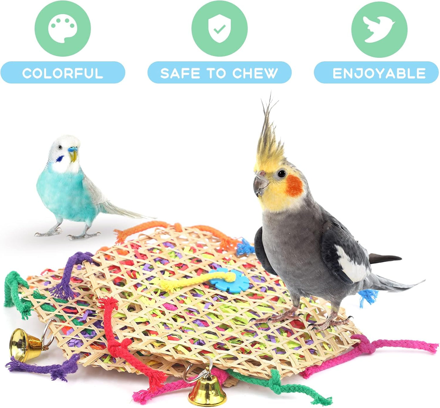 Bird Parrot Toys,2 Pack Bird Hanging Foraging Shredder Toys for Small Medium Small Bird Conure Cockatiel Parrotlet Lovebird Budgie