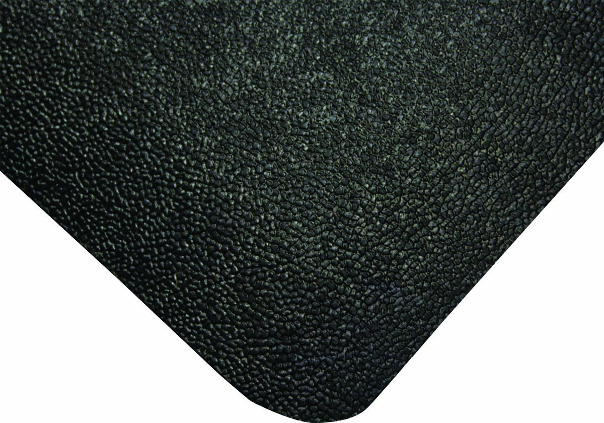 Wearwell Natural Rubber 447 UltraSoft WeldSafe Anti-Fatigue Beveled Mat, for Dry Areas, 2' Width x 3' Length x 7/8" Thickness, Black