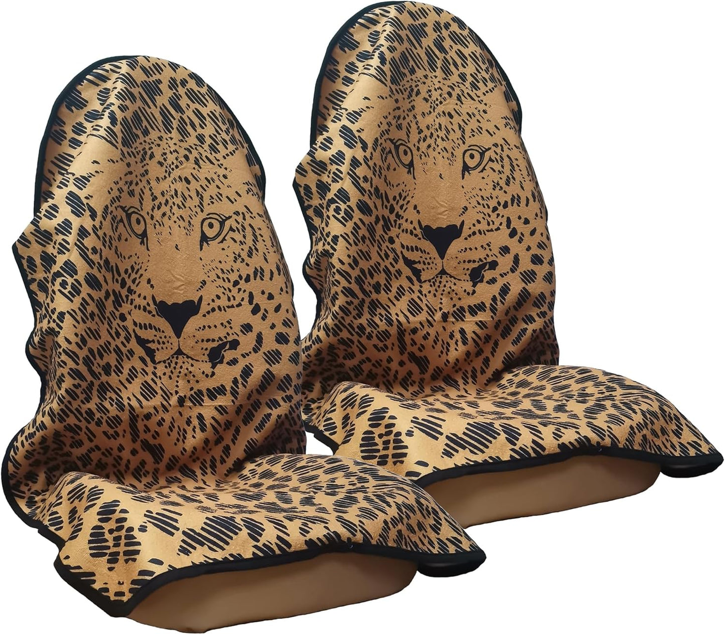 Car Seat Cover Protector Front Seats,for Gym Workout,Running,Swimming,Beach and Hiking,Waterproof Sweat Towel Bucket Seat Covers for Cars SUV Trucks (Leopard, 2Pcs)
